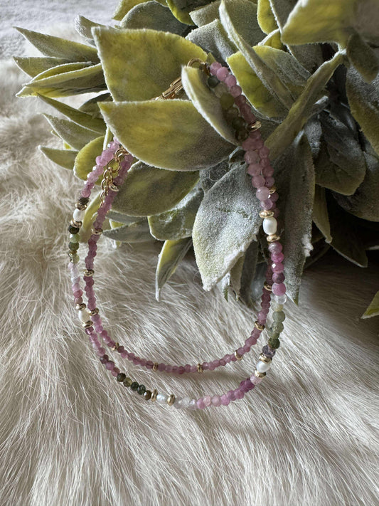 Watermelon Tourmaline w/ Fresh Water Peals Opt 2