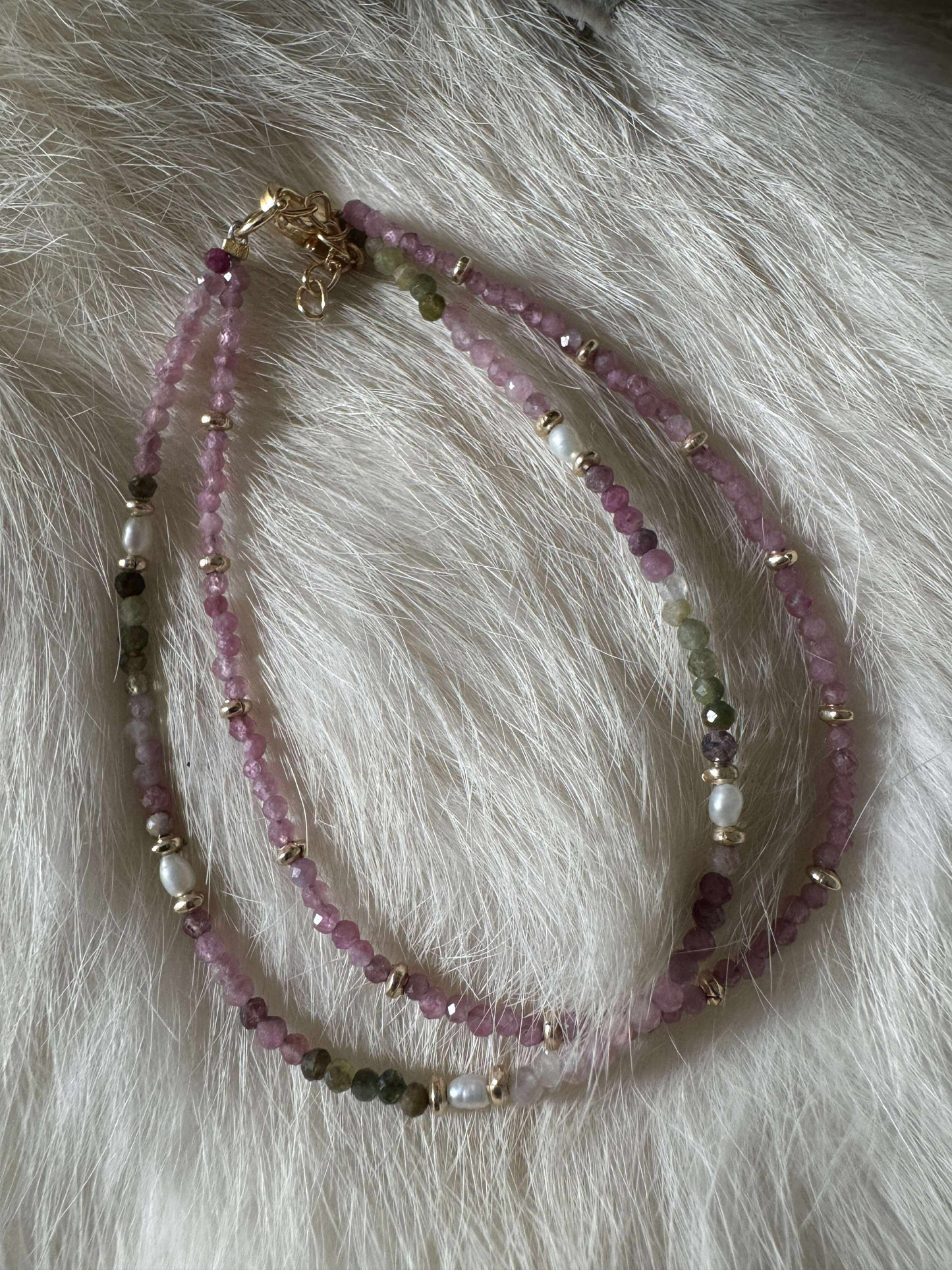 Watermelon Tourmaline w/ Fresh Water Peals Opt 2