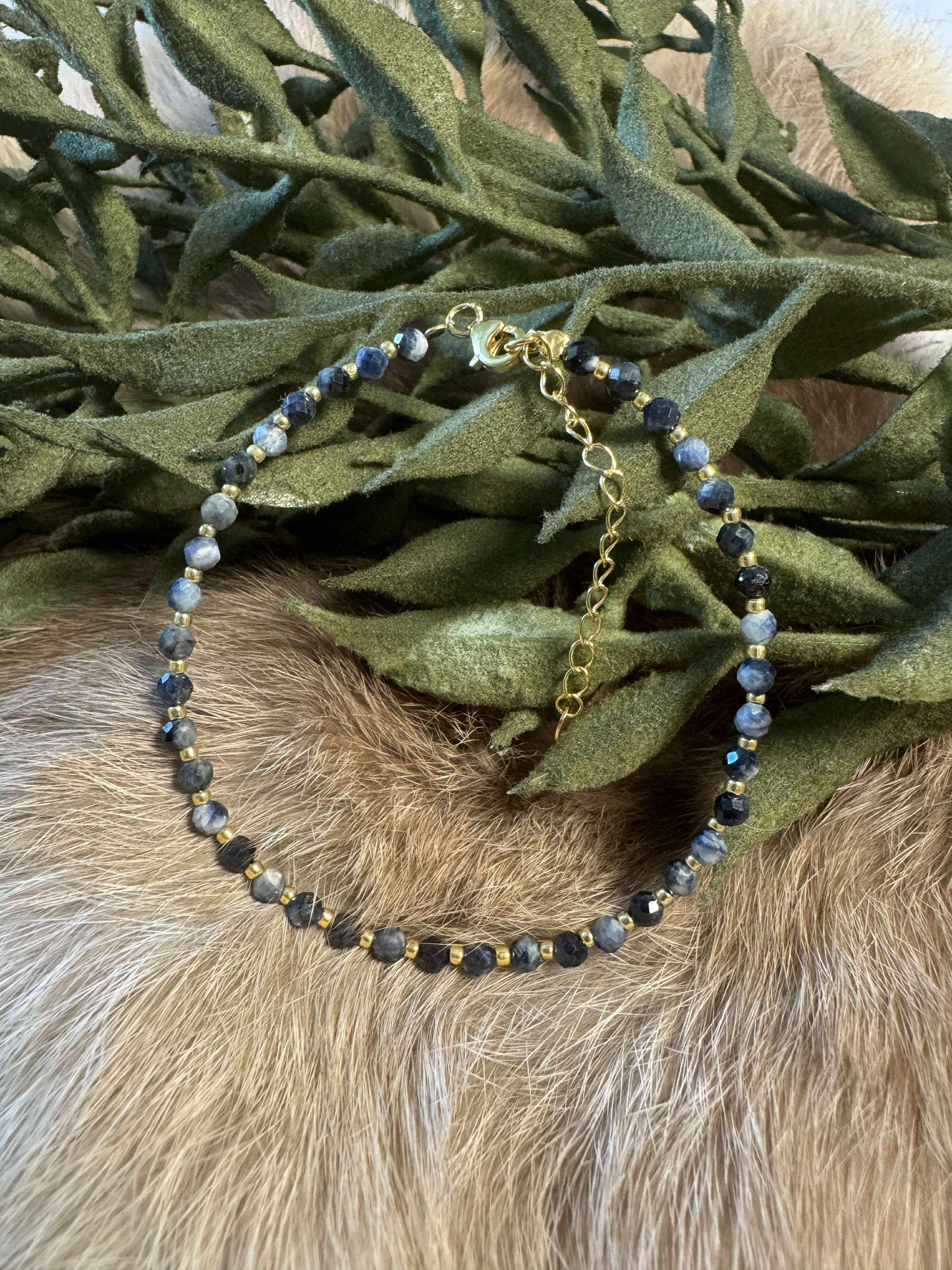 Sapphire Blue Bracelet w/ Gold Adjustable Clasp