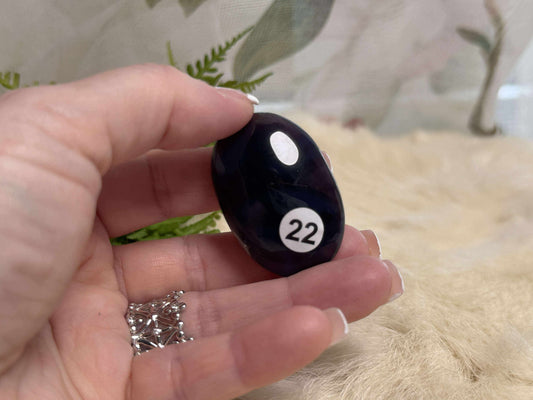 Blue Flower Agate Palm Stone - Opt 22