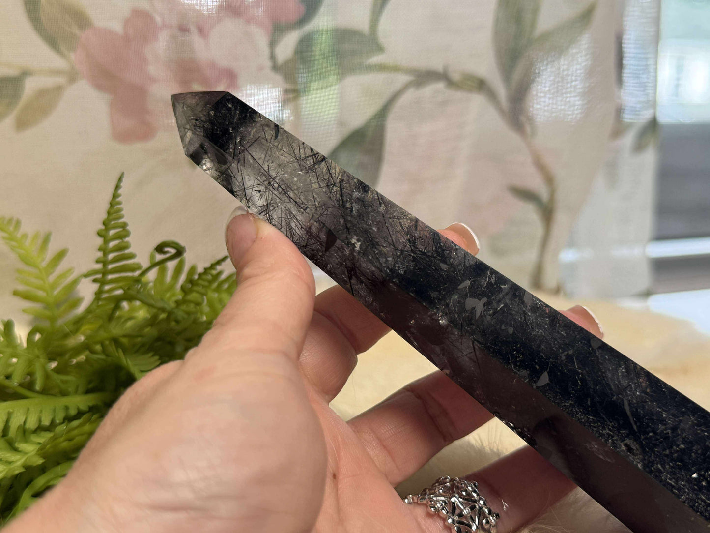 Black Tourmalinated Quartz Tower