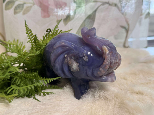 Blue Flower Agate Elephant