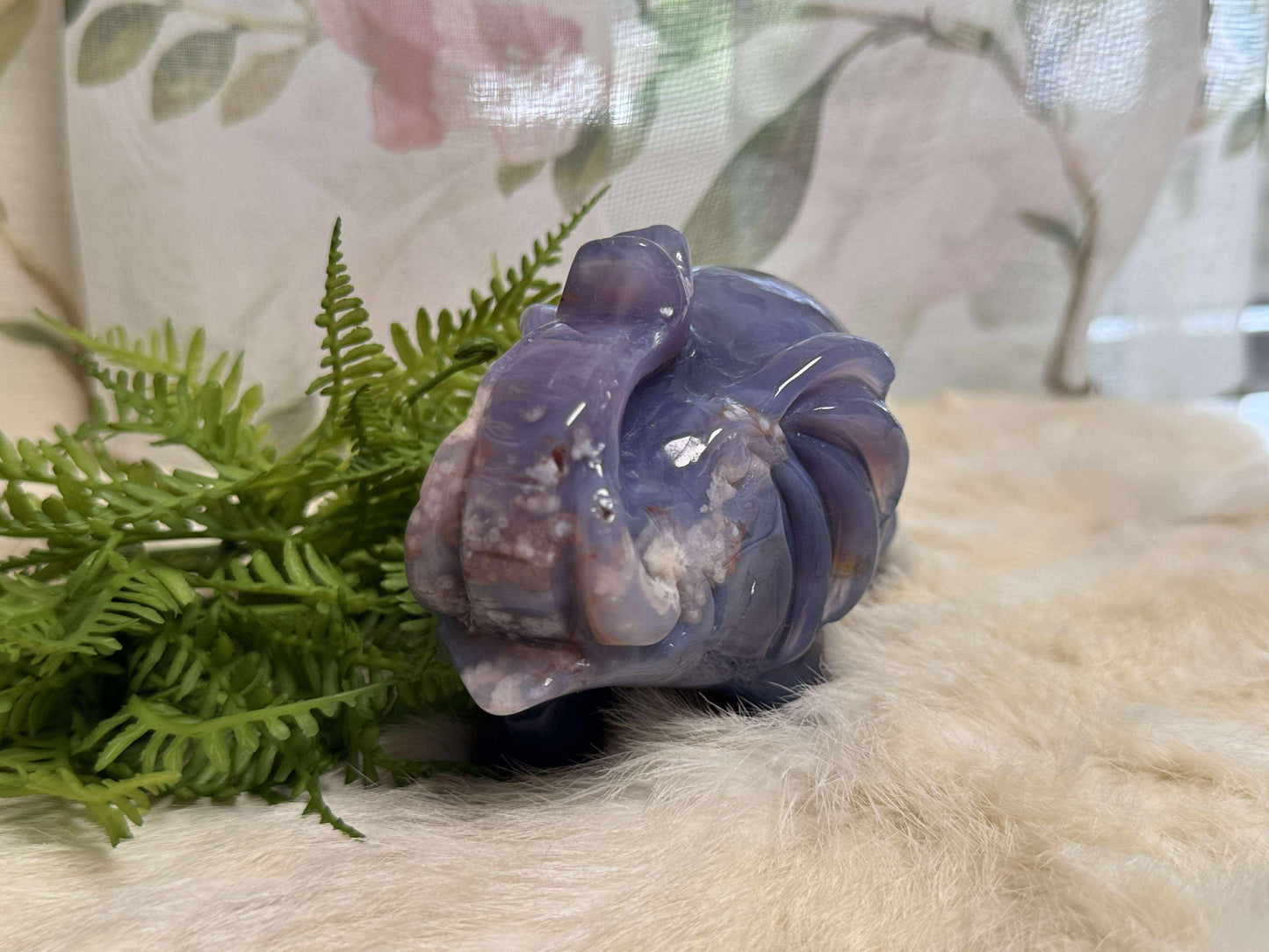 Blue Flower Agate Elephant