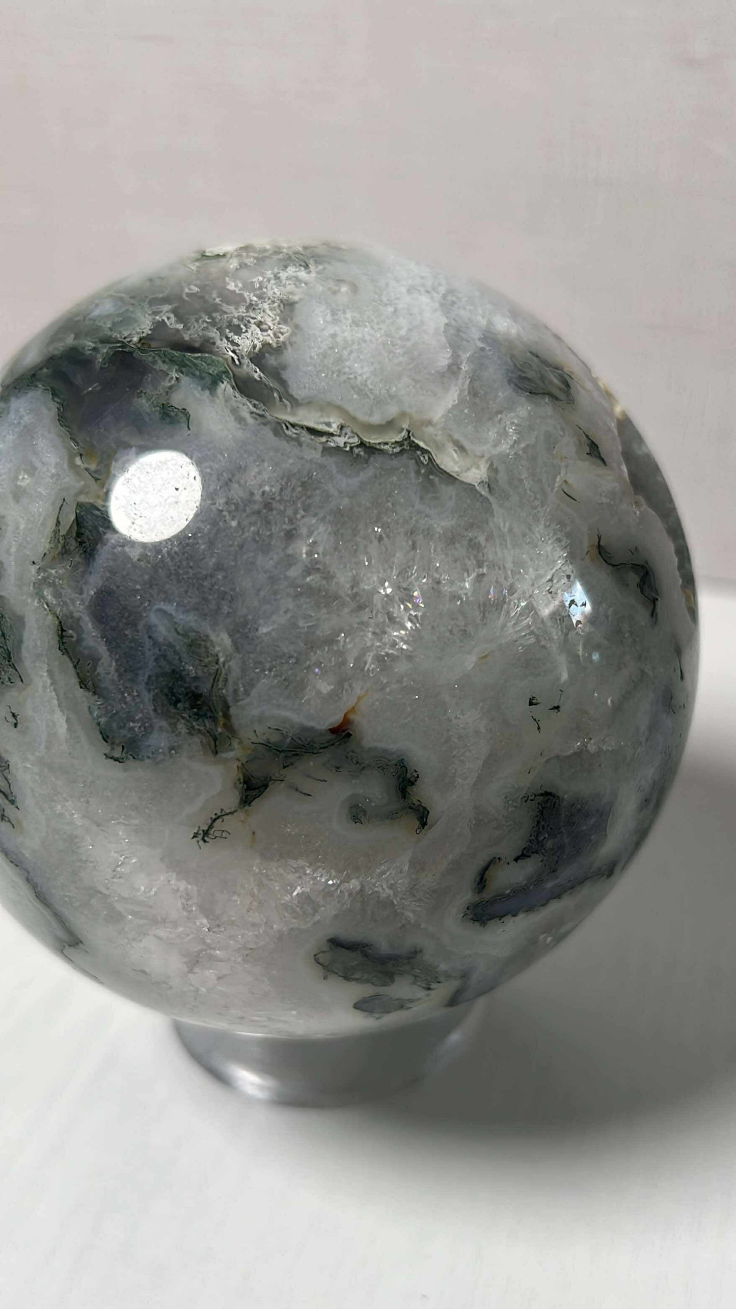 Green Moss Agate Sphere - Medium