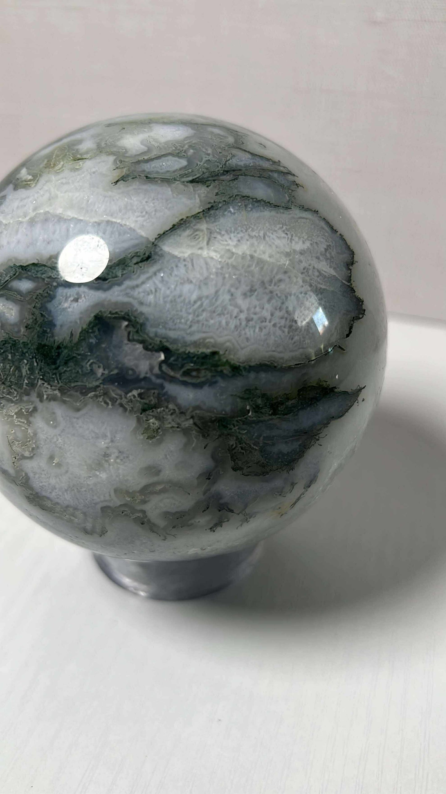 Green Moss Agate Sphere - Medium