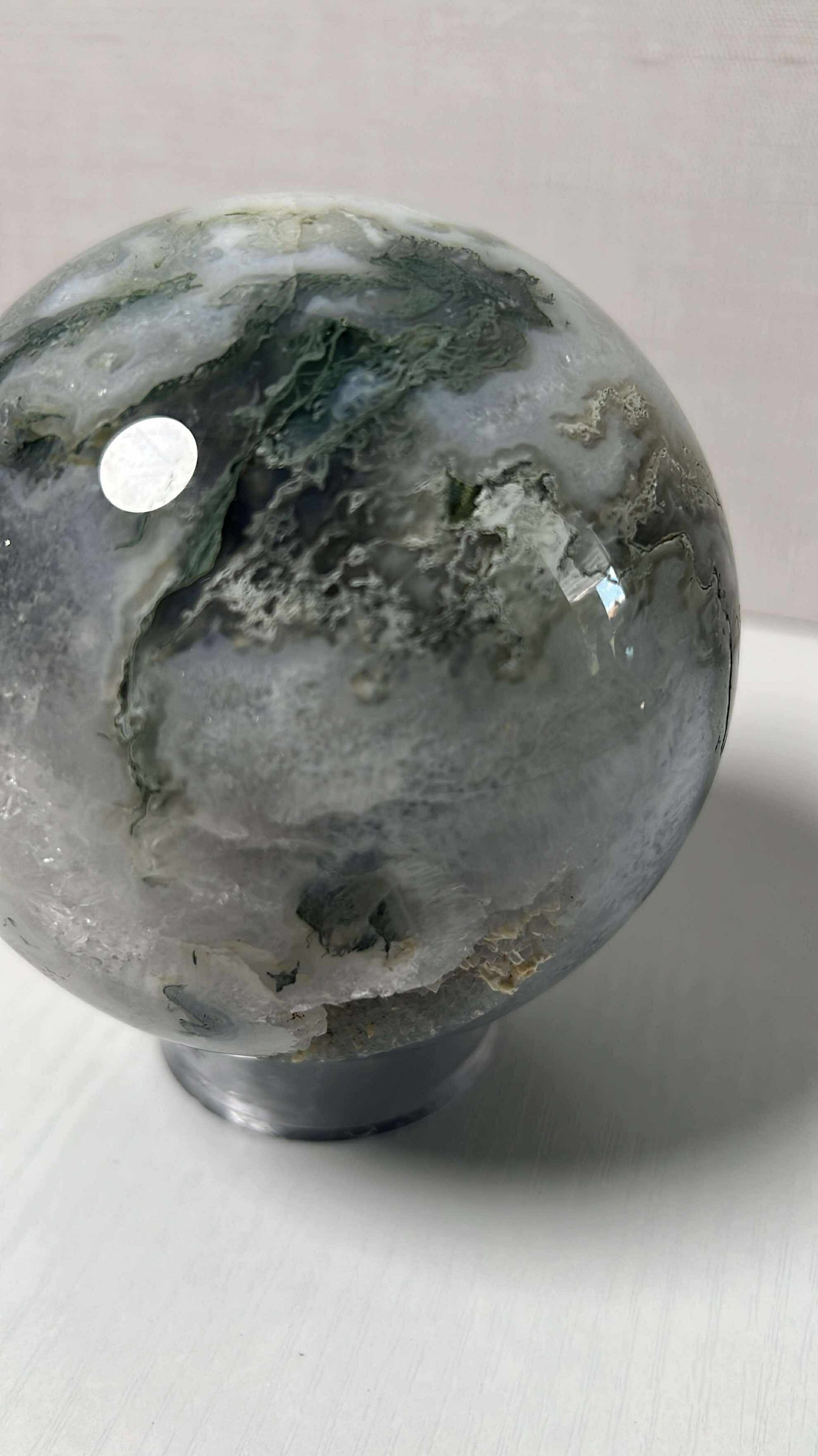 Green Moss Agate Sphere - Medium