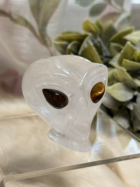 Clear Quartz Alien Head