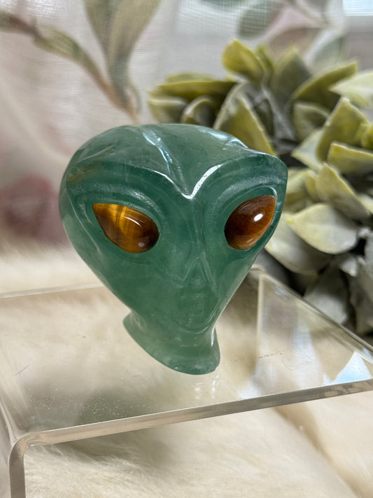Green Aventurine Alien Head - Opt 32