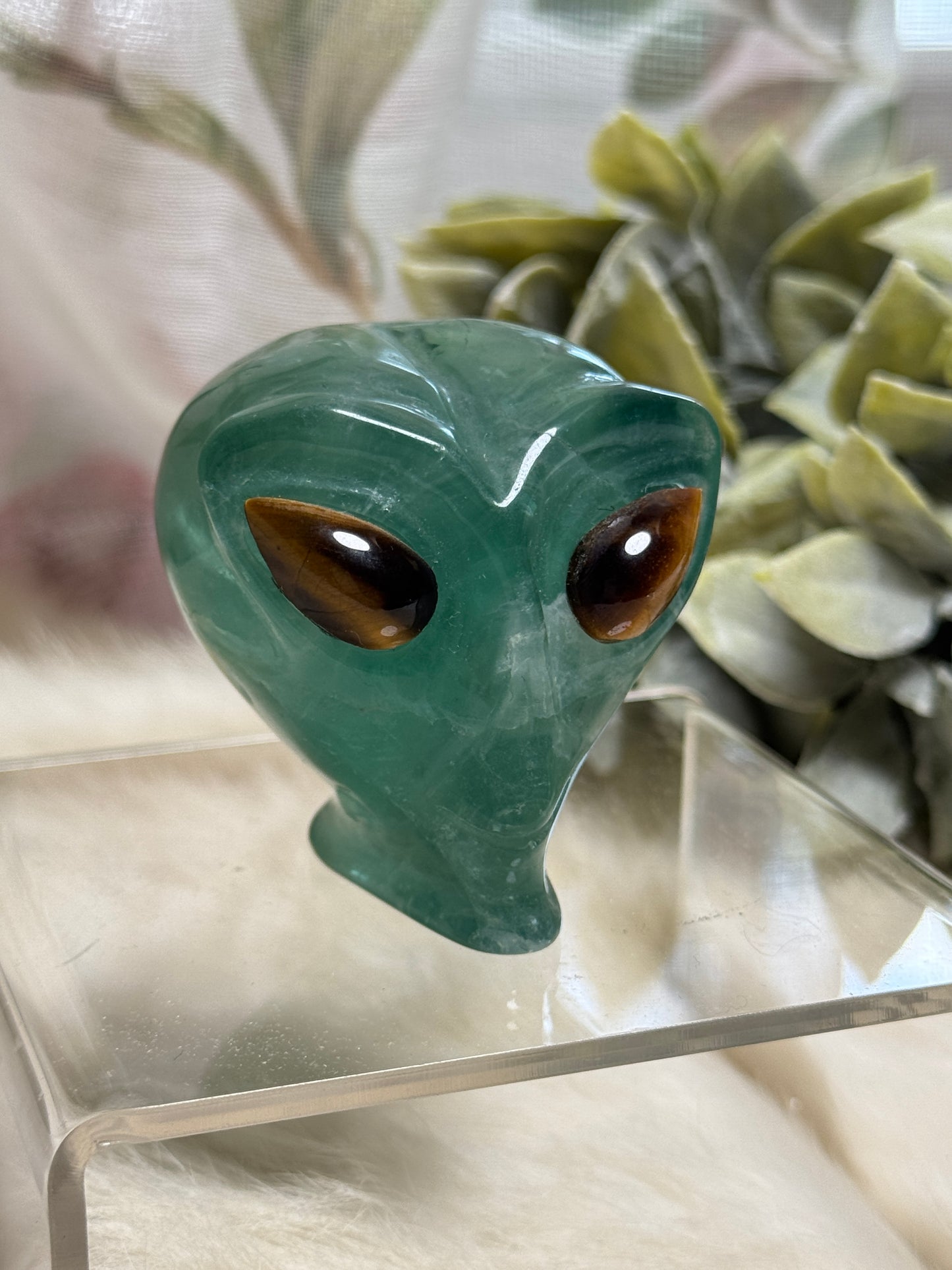 Green Aventurine Alien Head - Opt 32