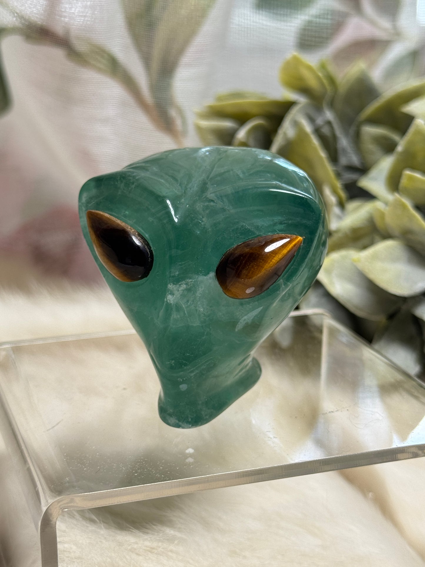 Green Aventurine Alien Head - Opt 32