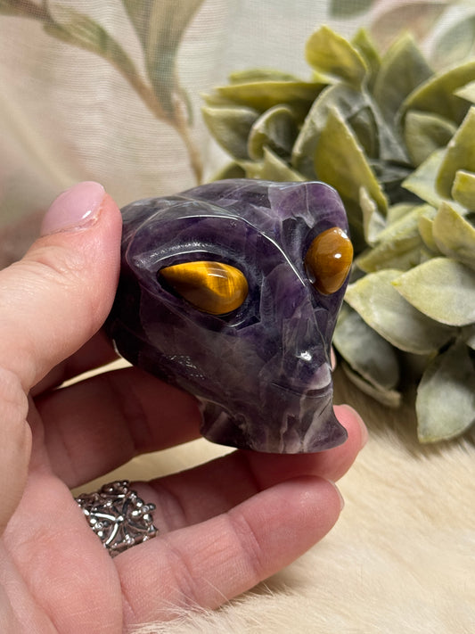 Chevron Amethyst Alien Head
