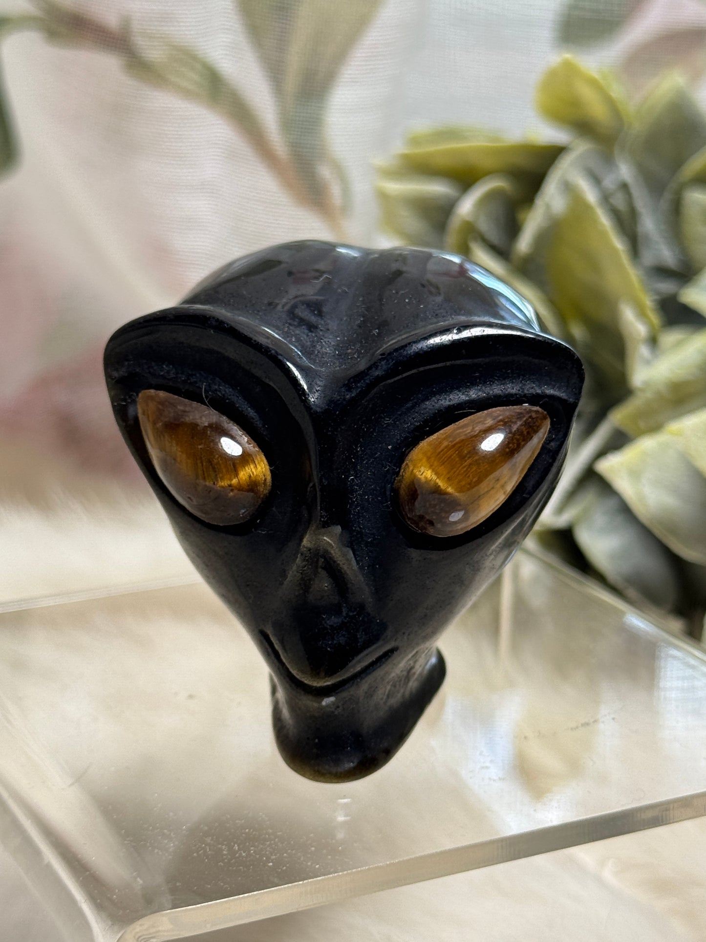 Golden Sheen Obsidian Alien Head - Opt. 35