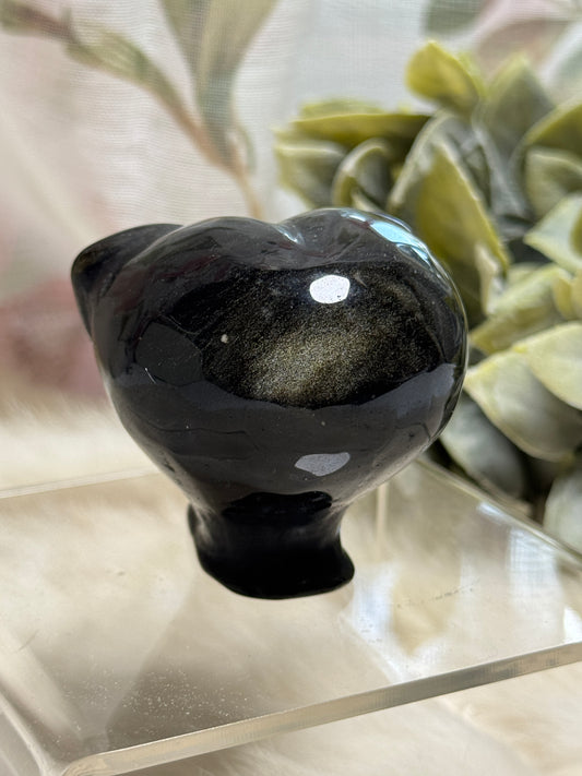 Golden Sheen Obsidian Alien Head - Opt. 35