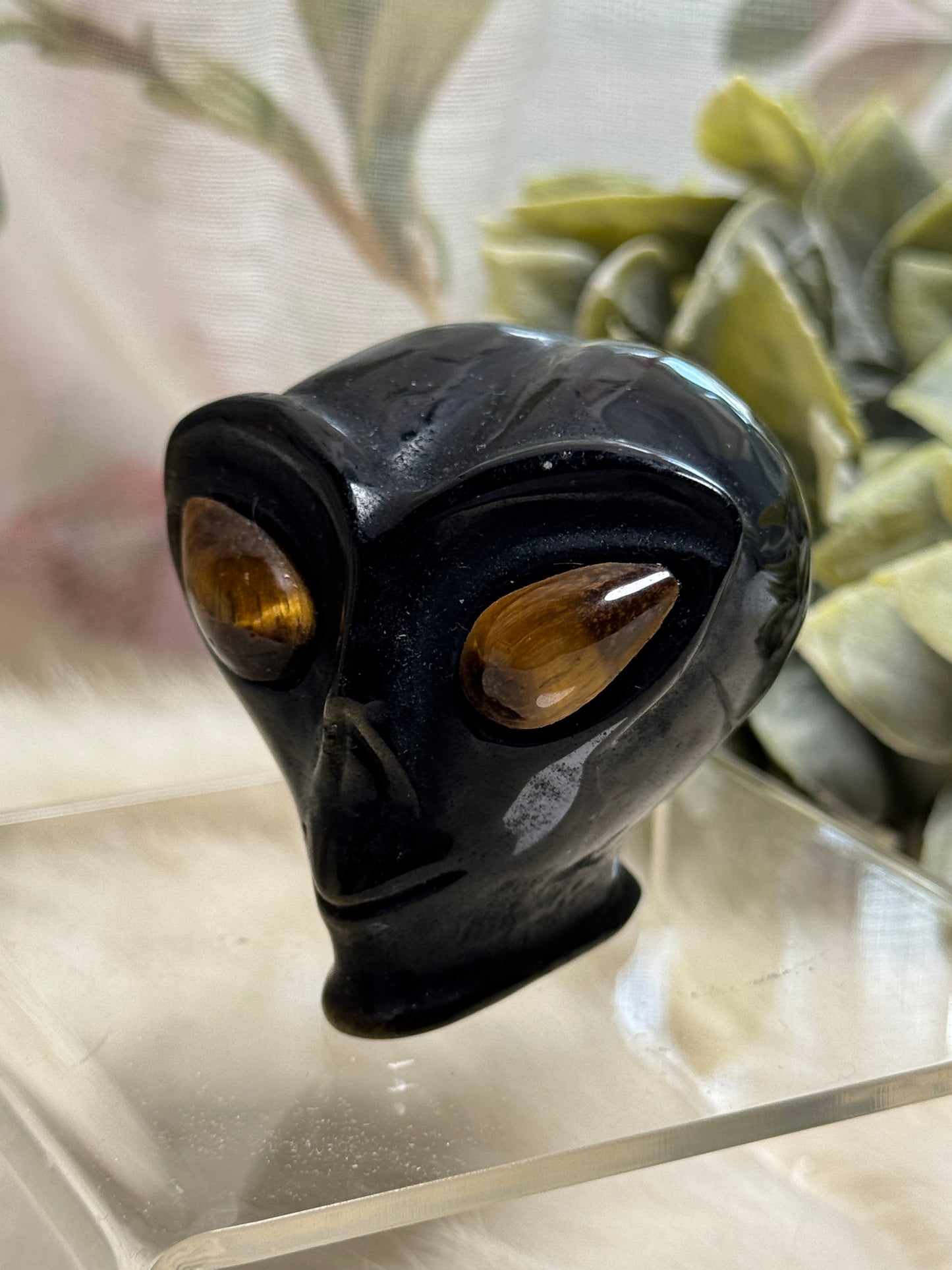 Golden Sheen Obsidian Alien Head - Opt. 35
