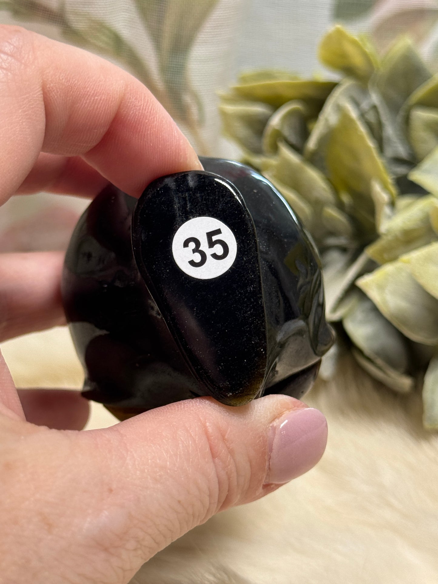 Golden Sheen Obsidian Alien Head - Opt. 35