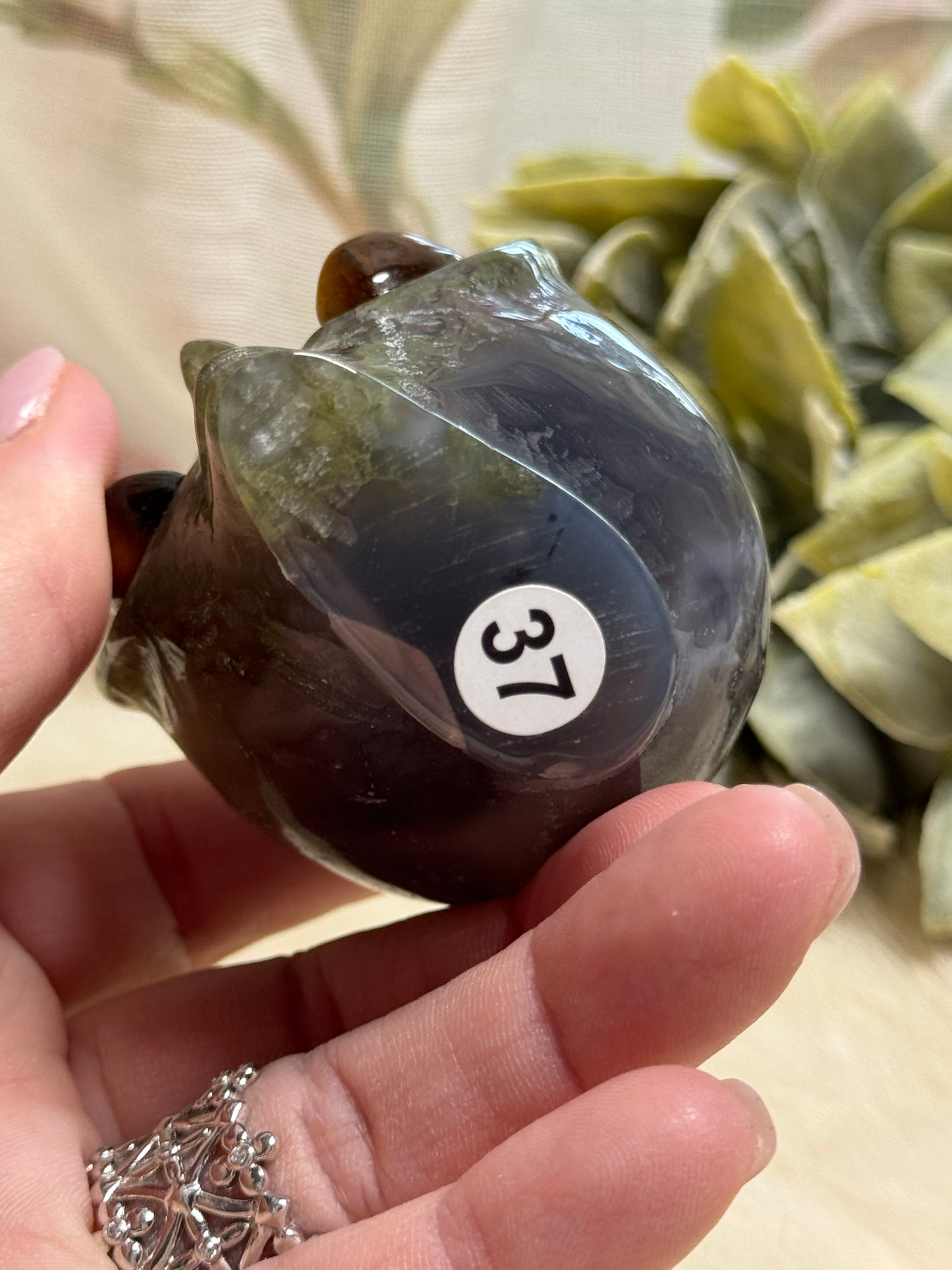 Moss Agate & Ocean Jasper Alien Head - Opt 37
