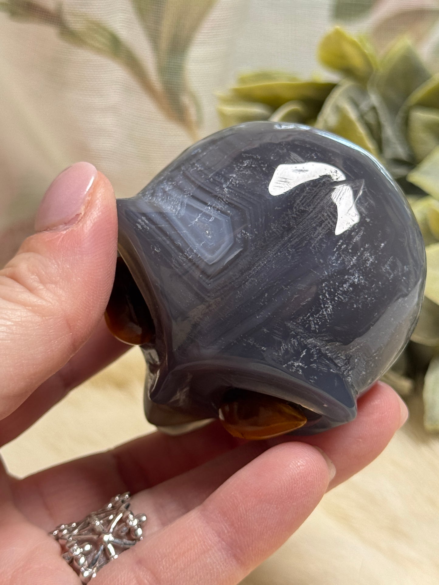 Moss Agate & Ocean Jasper Alien Head - Opt 38