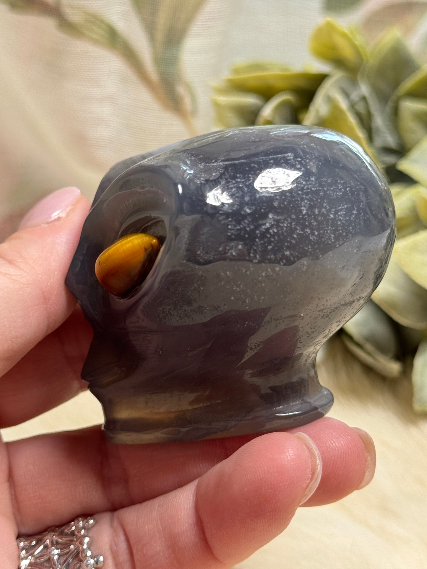 Moss Agate & Ocean Jasper Alien Head - Opt 38