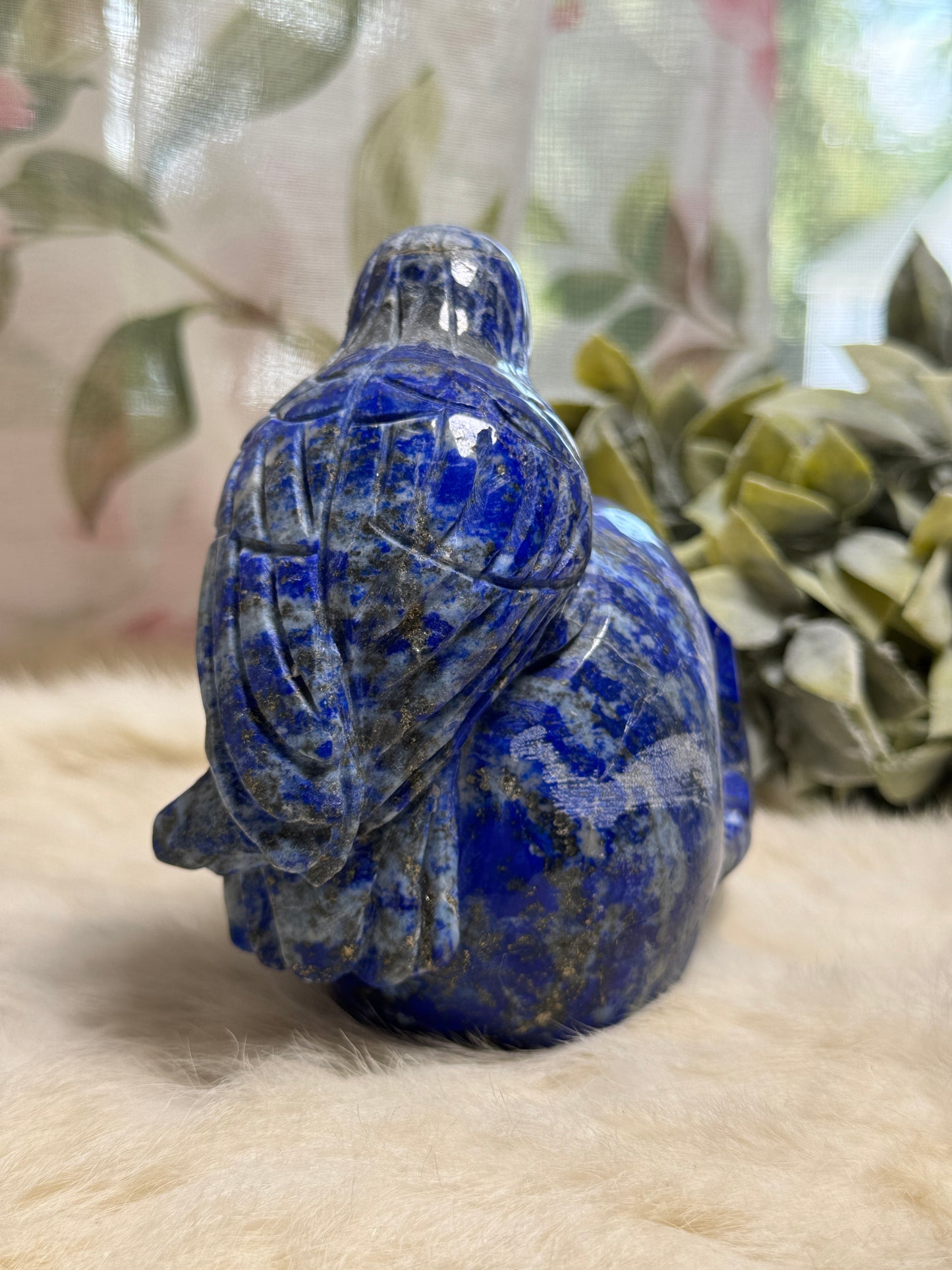 Lapis Luzuili Skull w/ Raven