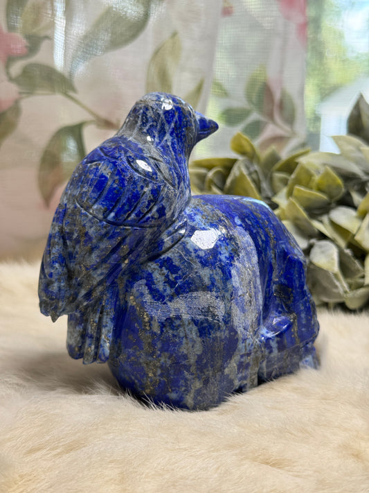 Lapis Luzuili Skull w/ Raven