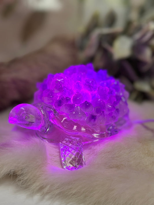 Amethyst Turtle Medium Lamp - Opt 39