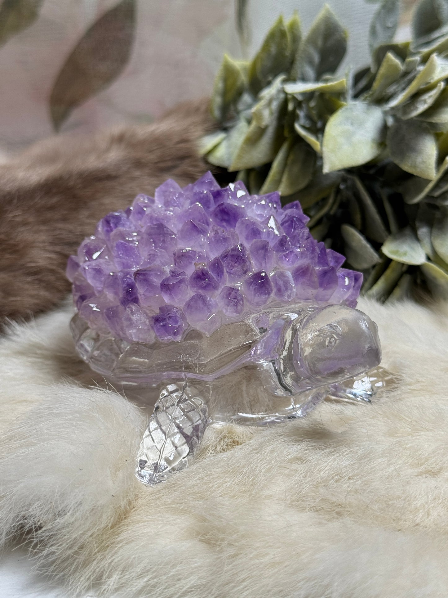 Amethyst Turtle Medium Lamp - Opt 41