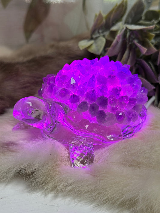 Amethyst Turtle Medium Lamp - Opt 41