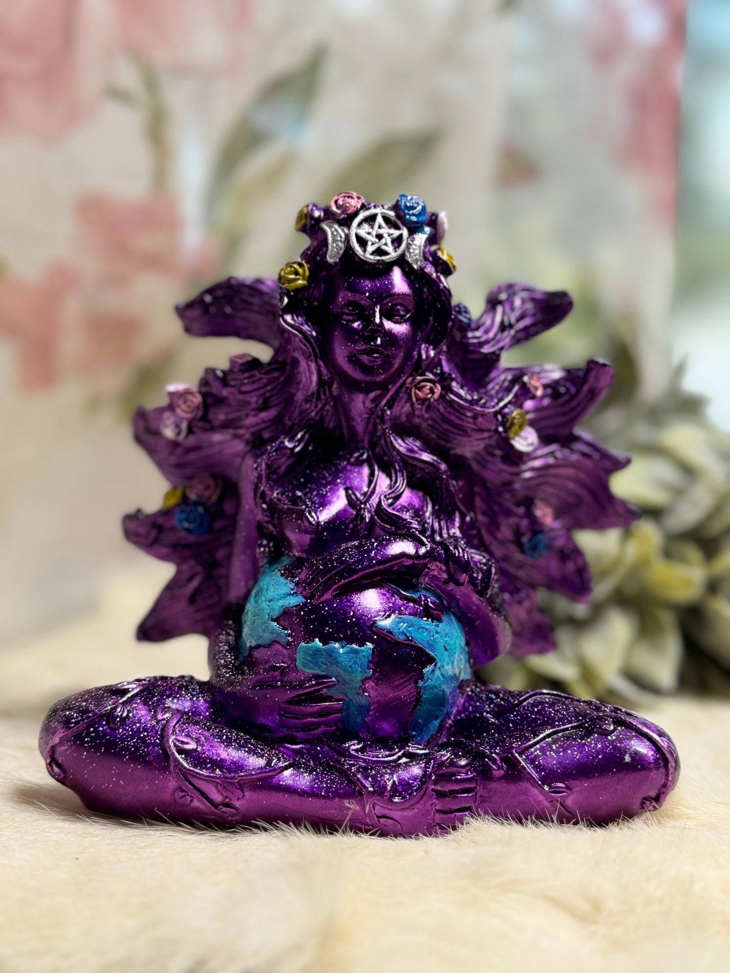 Mother Gaia Earth Sphere Holder - Purple