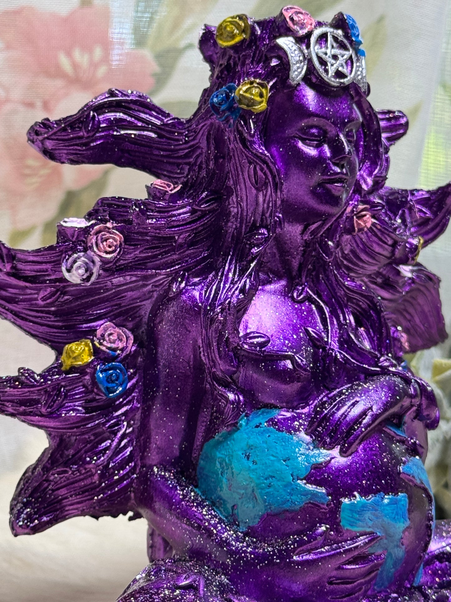 Mother Gaia Earth Sphere Holder - Purple