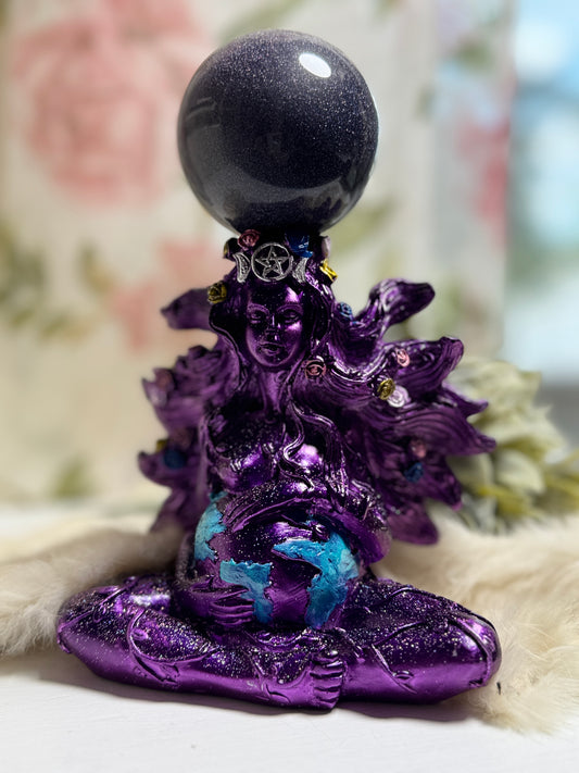 Mother Gaia Earth Sphere Holder - Purple