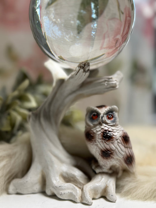 Whimsical Tree Owl Sphere Holder
