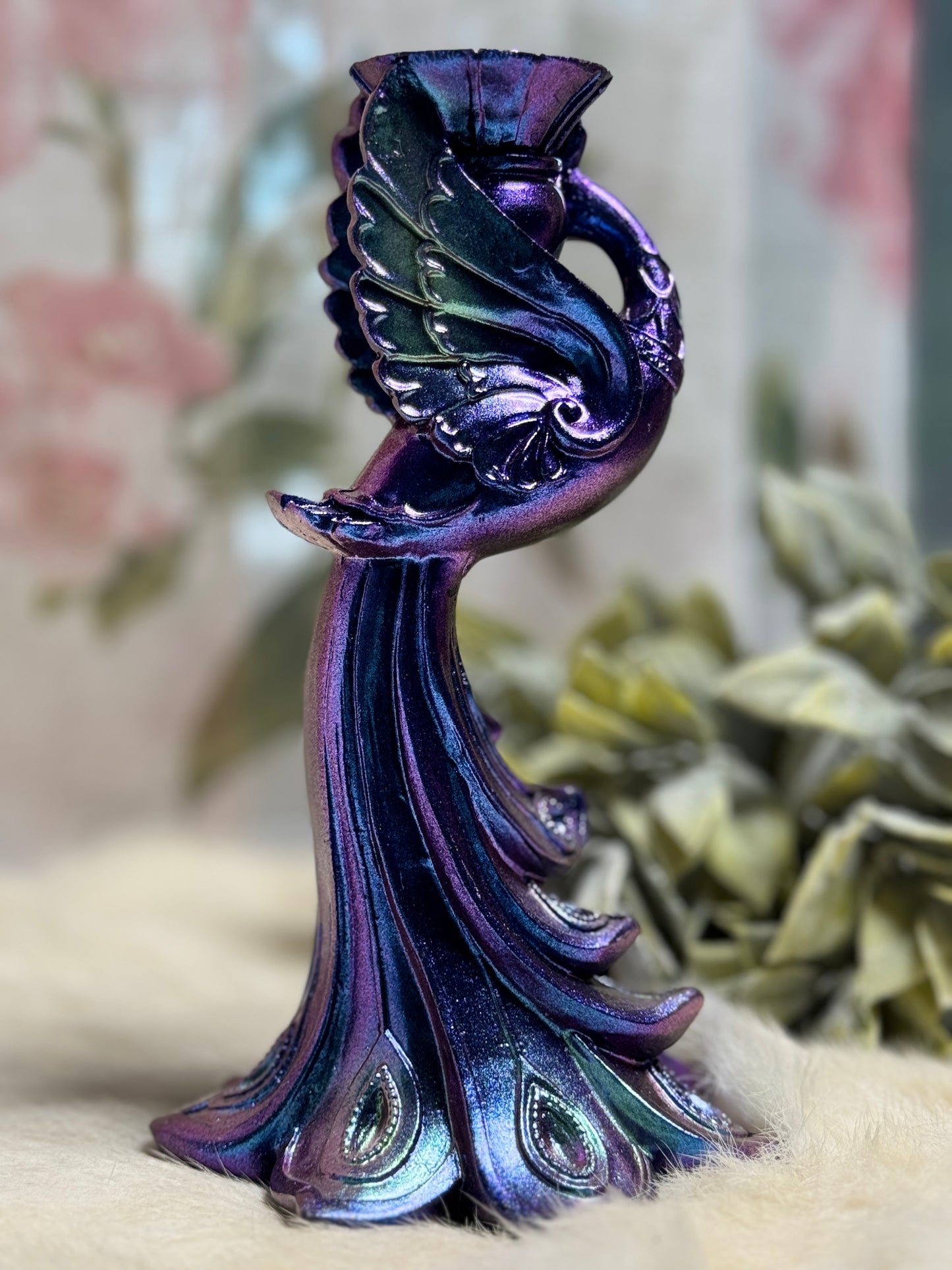 Purple Aura Phoenix Sphere Holder