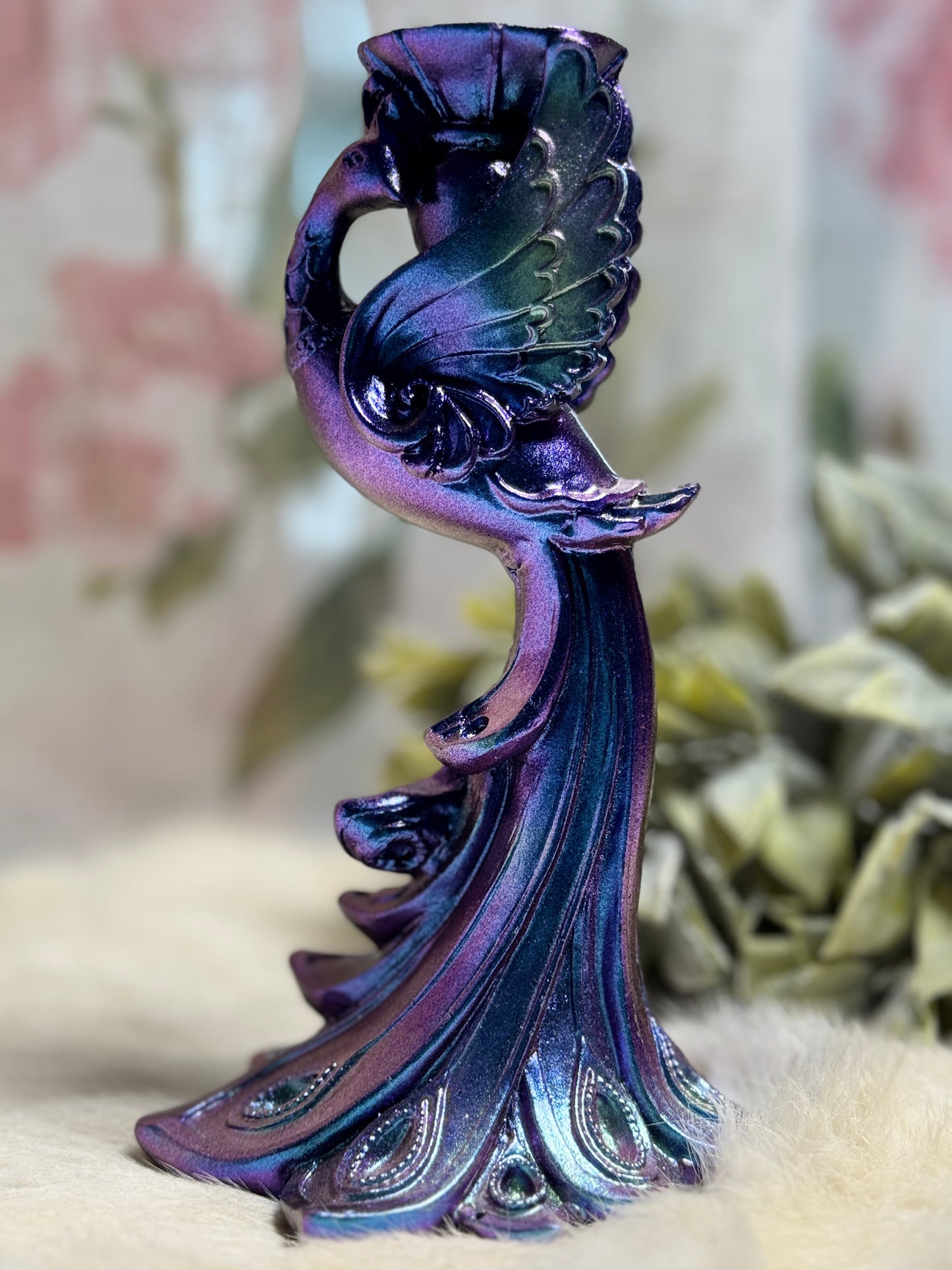 Purple Aura Phoenix Sphere Holder