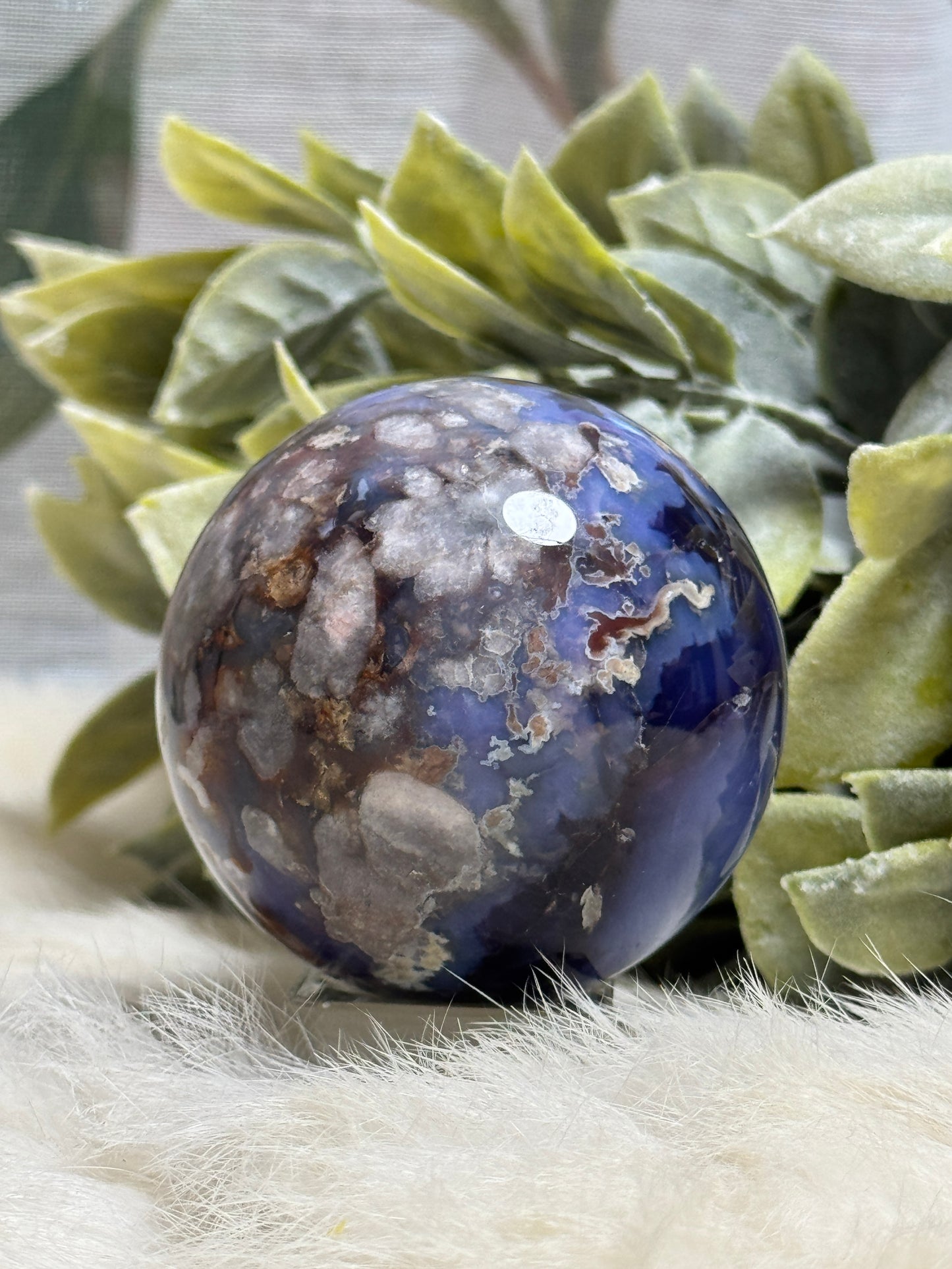 Blue Flower Agate Sphere