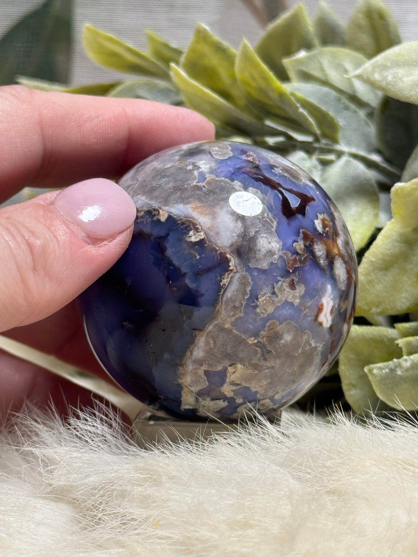 Blue Flower Agate Sphere