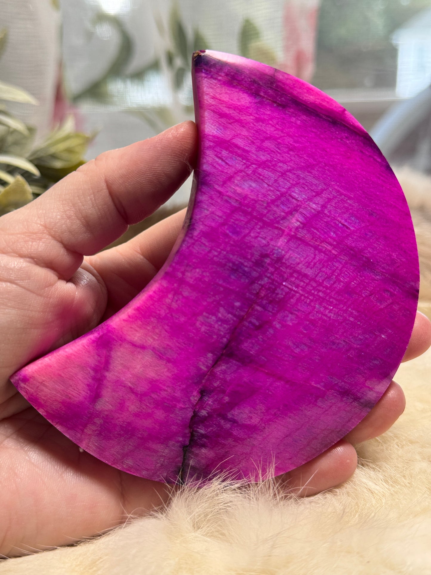 Plum Moonstone Crescent Moon Opt 1