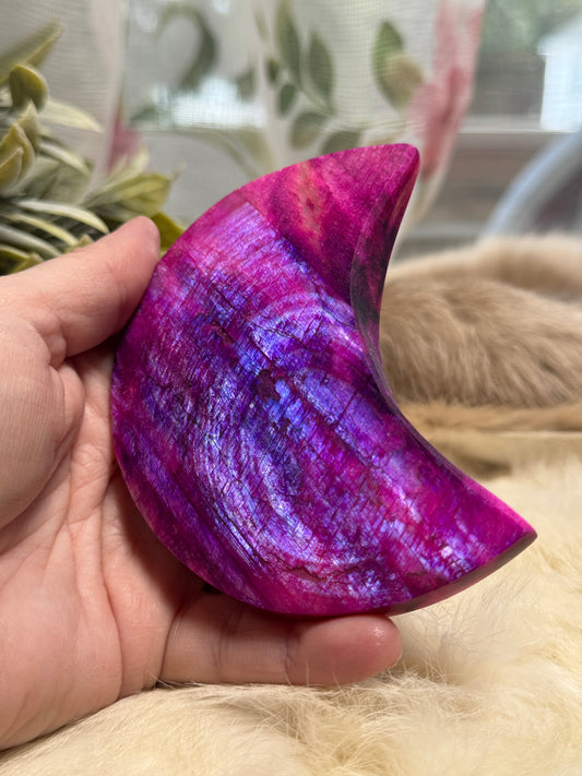 Plum Moonstone Crescent Moon Opt 2