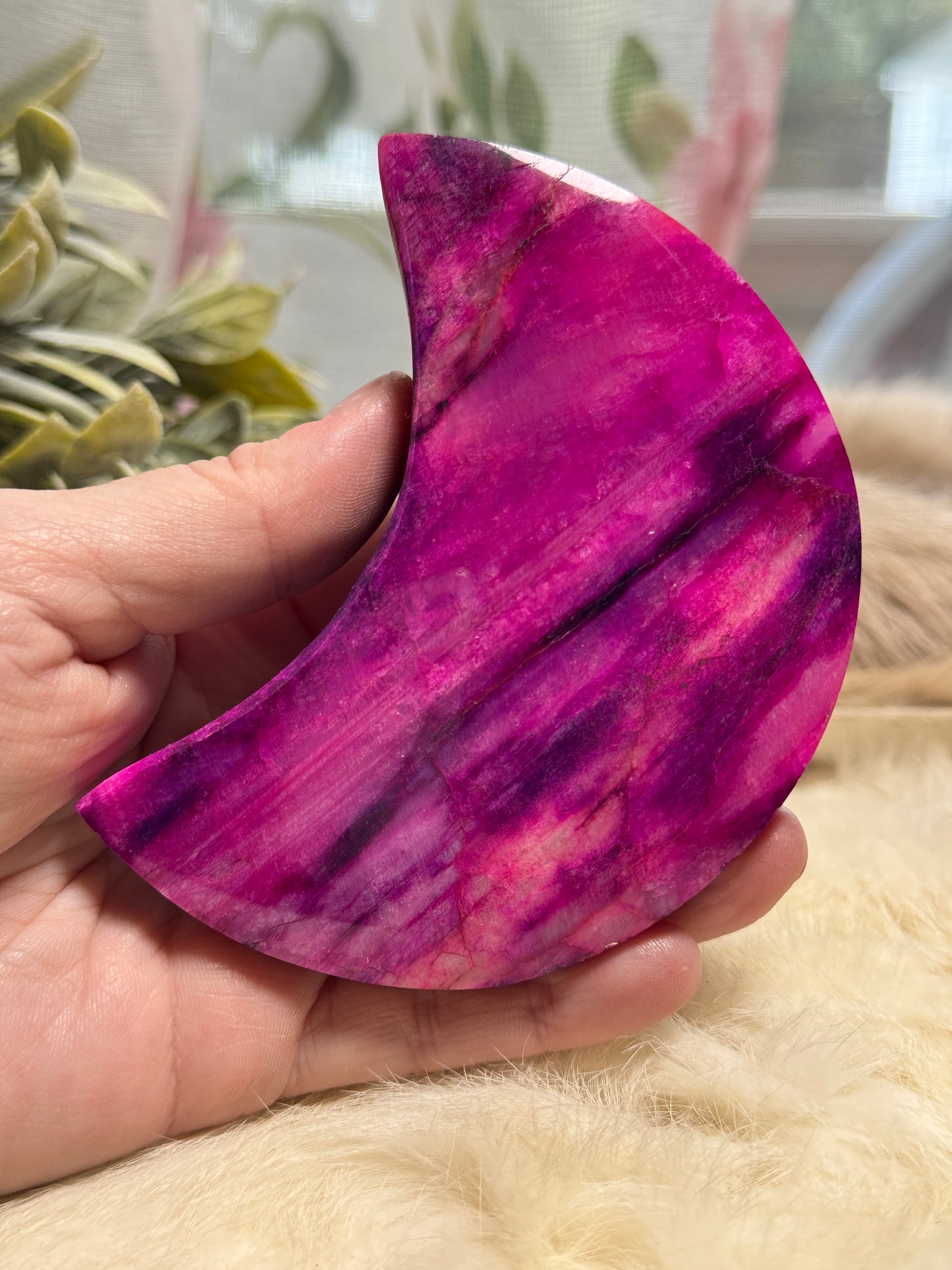 Plum Moonstone Crescent Moon Opt 2
