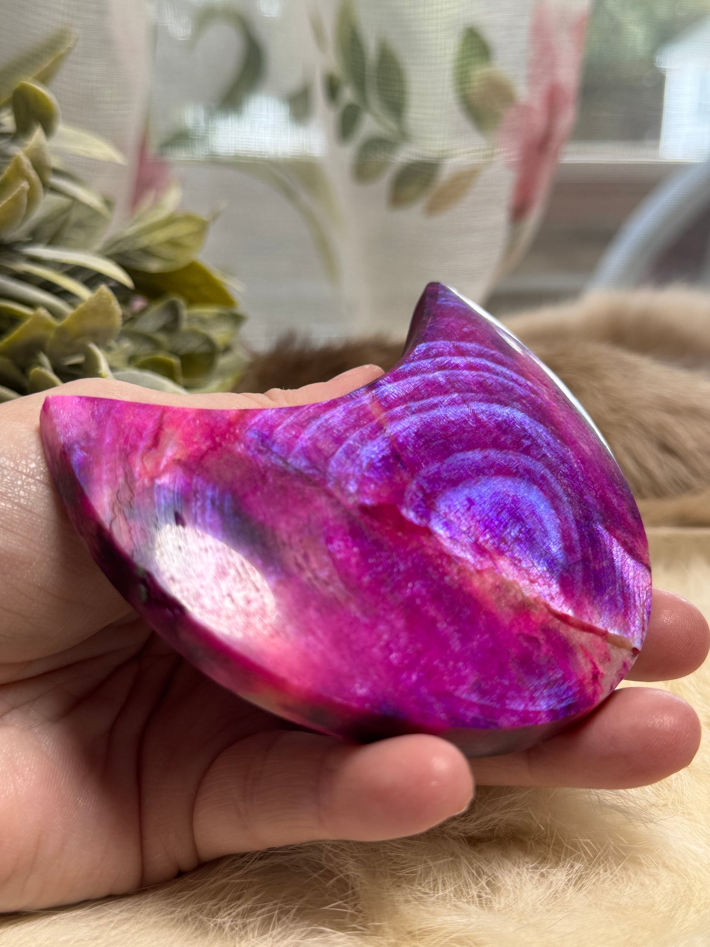 Plum Moonstone Crescent Moon Opt 3