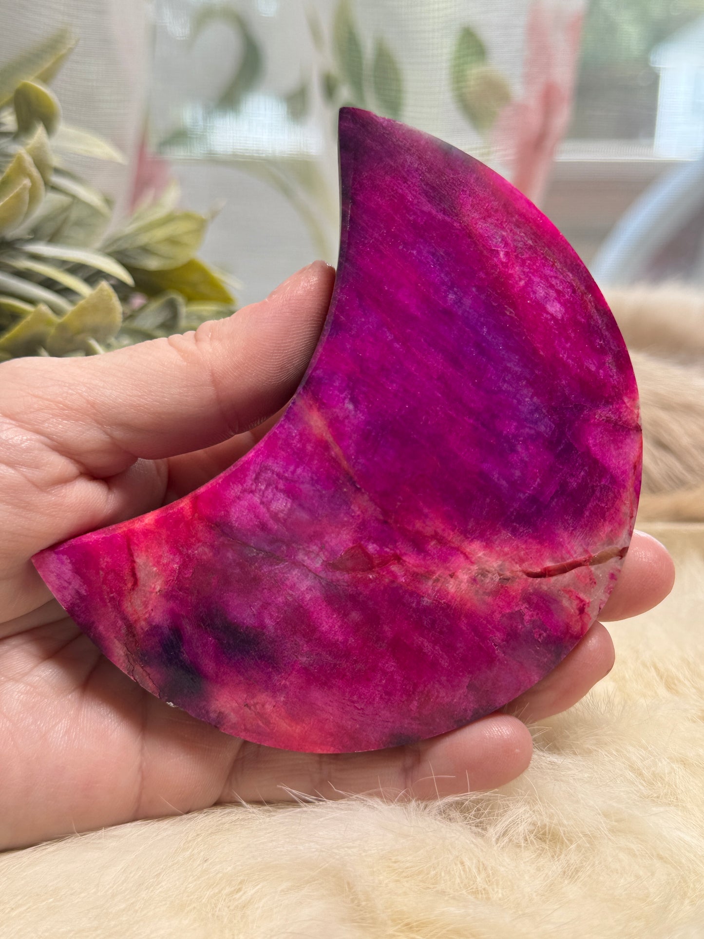 Plum Moonstone Crescent Moon Opt 3