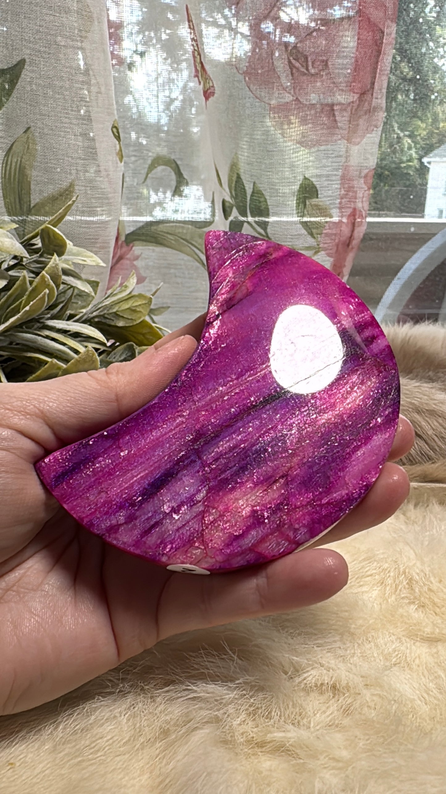 Plum Moonstone Crescent Moon Opt 3