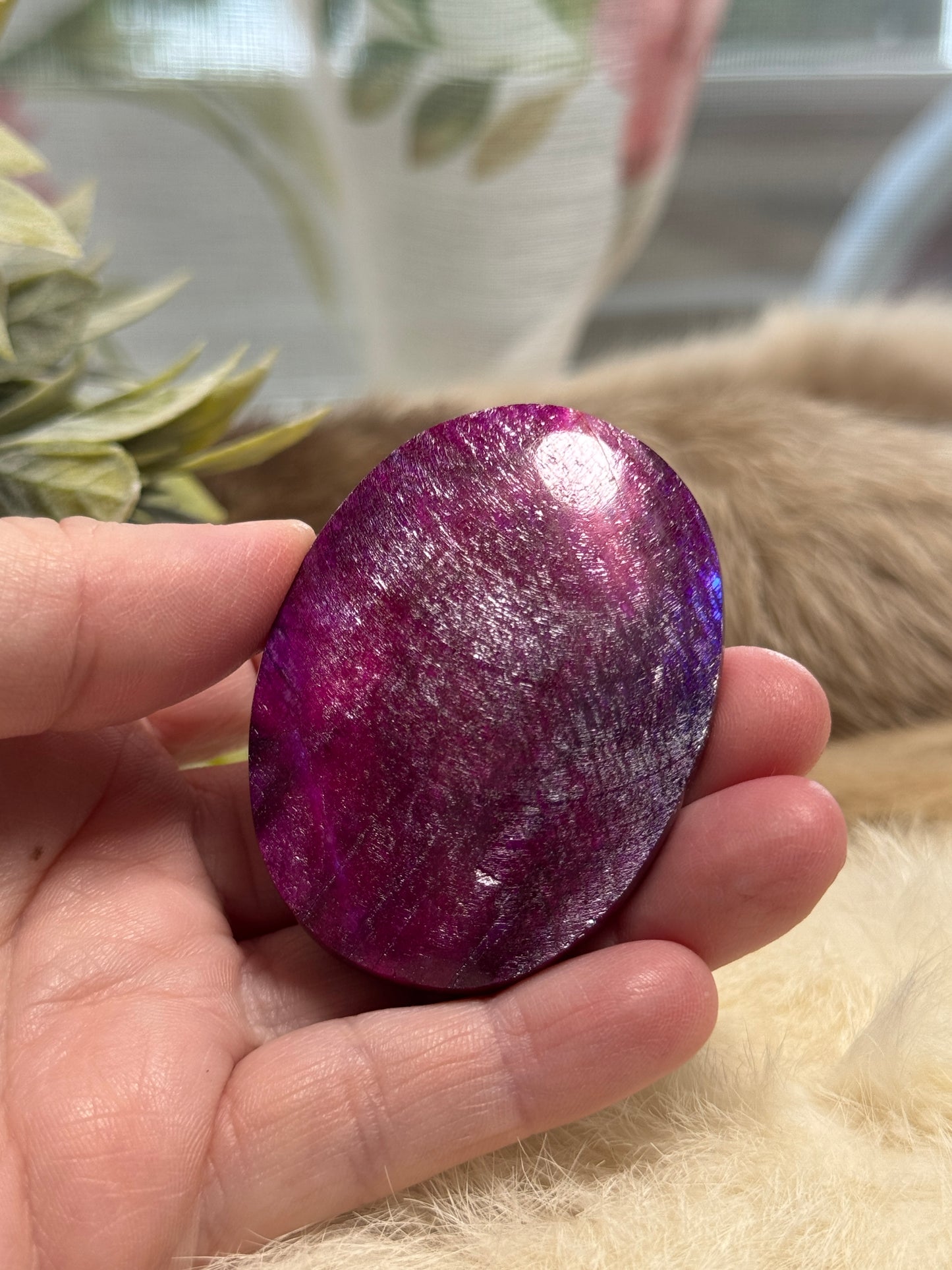 Plum Moonstone Palmstone Opt 13