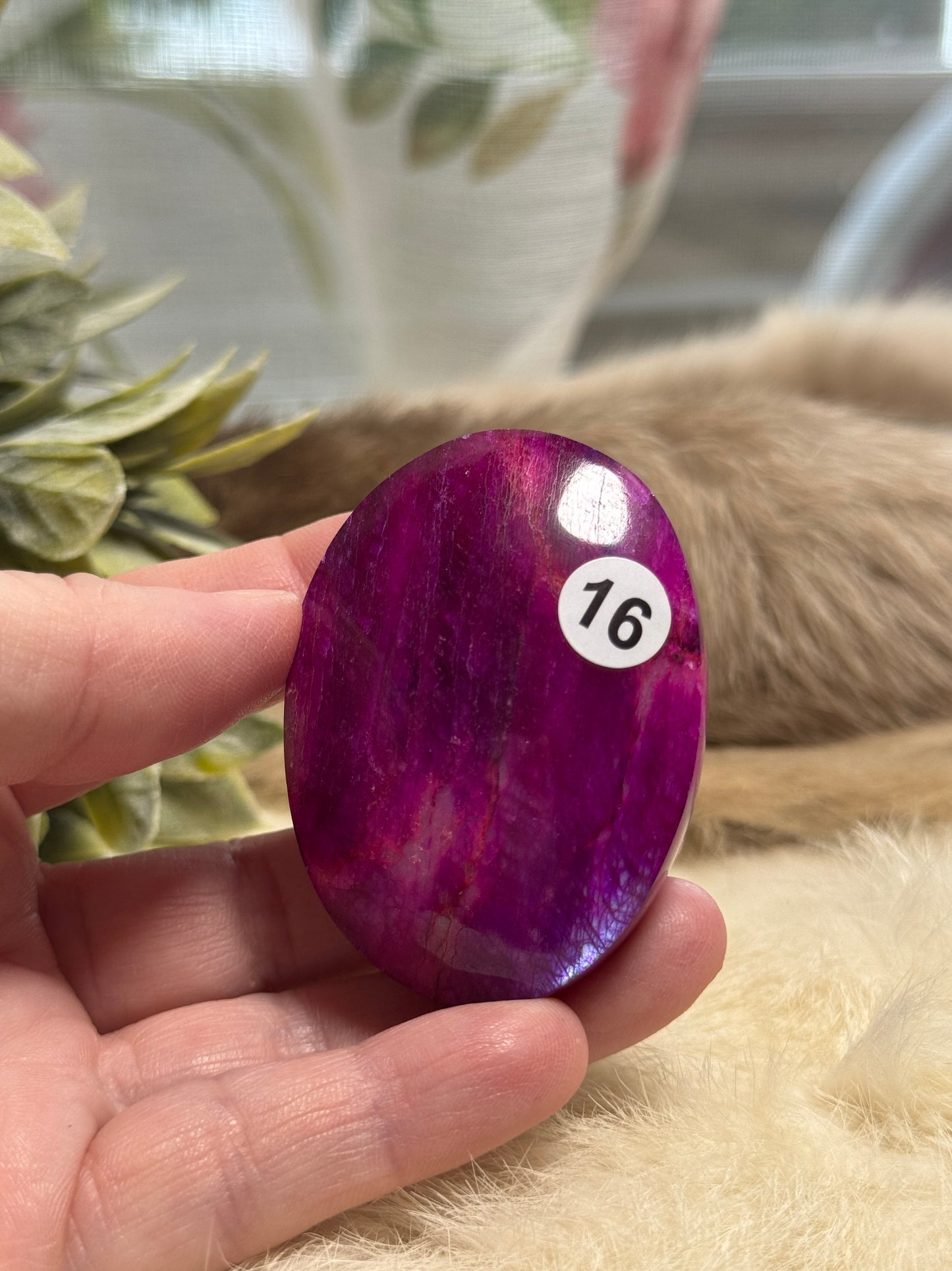 Plum Moonstone Palmstone Opt 16