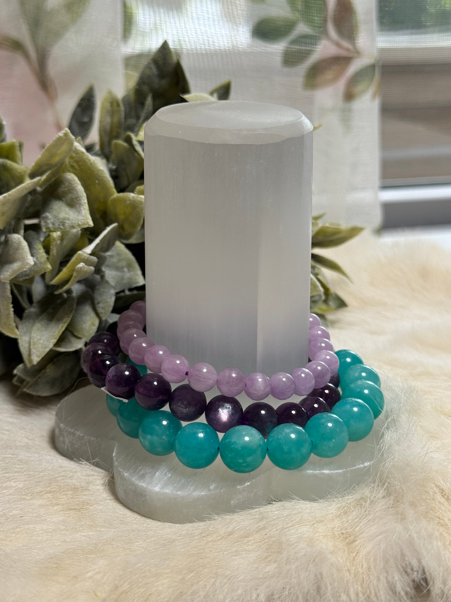 Selenite Floral Bracelet Cleansing Holder