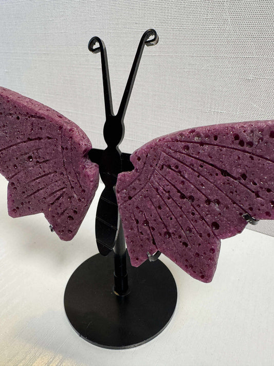 Honeycomb Ruby Butterfly w/ Stand
