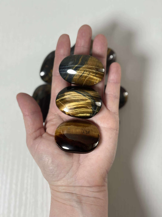 Blue Tigers Eye Palm Stone