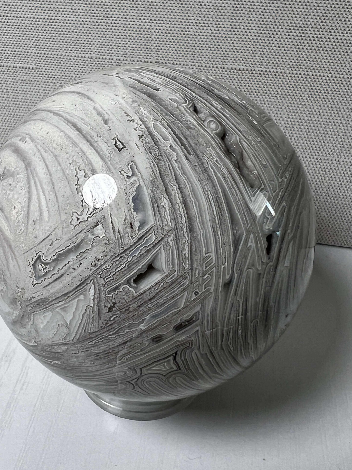 White Mexican Agate Sphere - Medium
