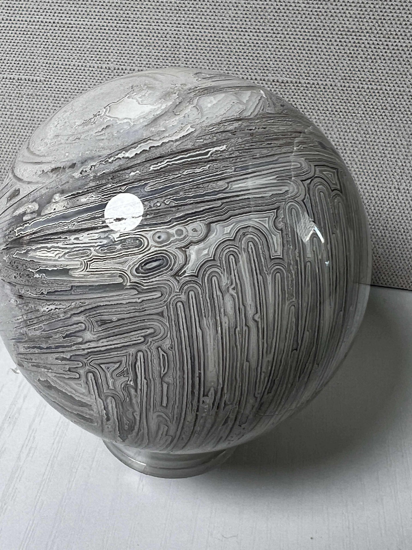 White Mexican Agate Sphere - Medium