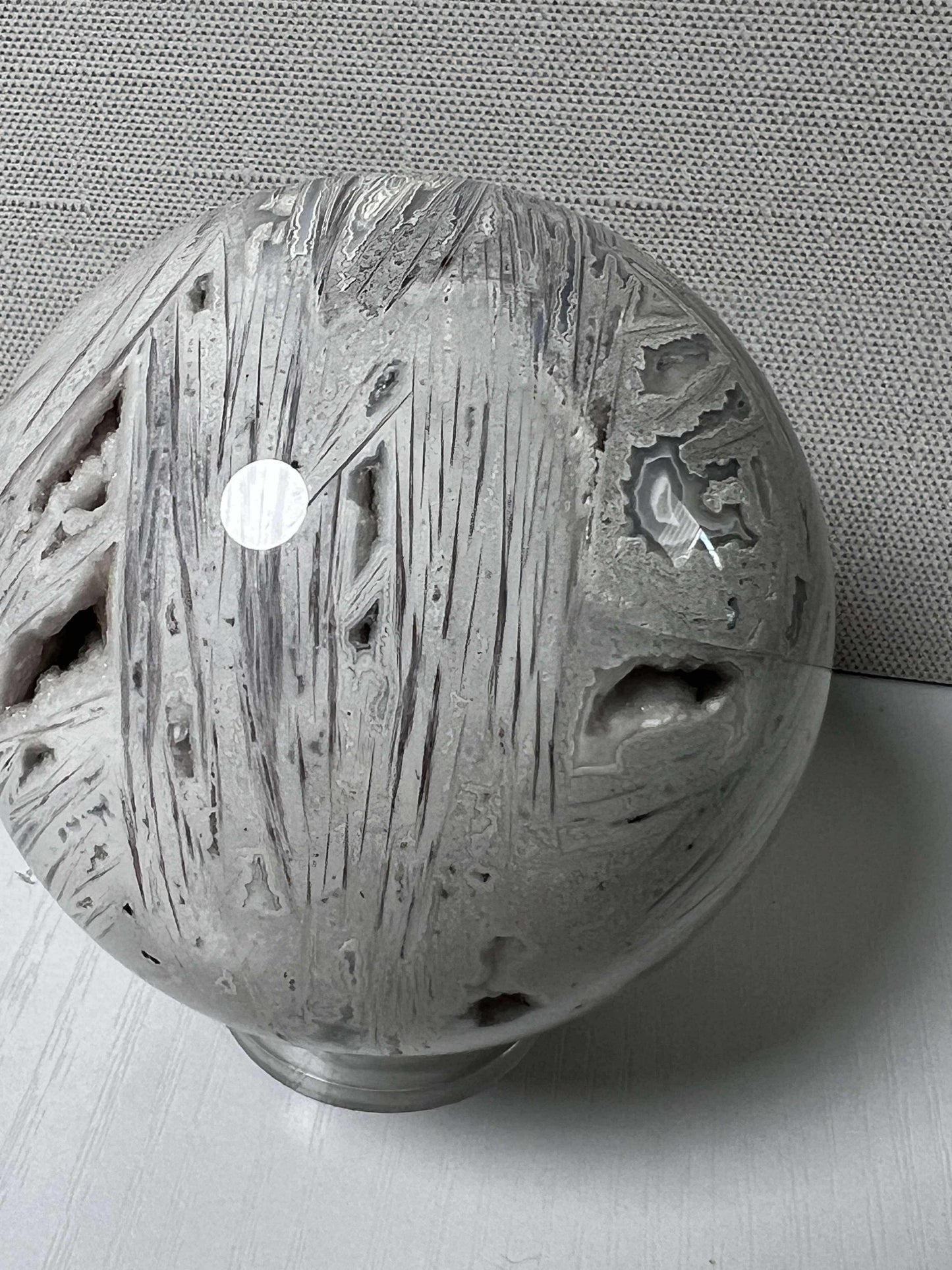 White Mexican Agate Sphere - Medium