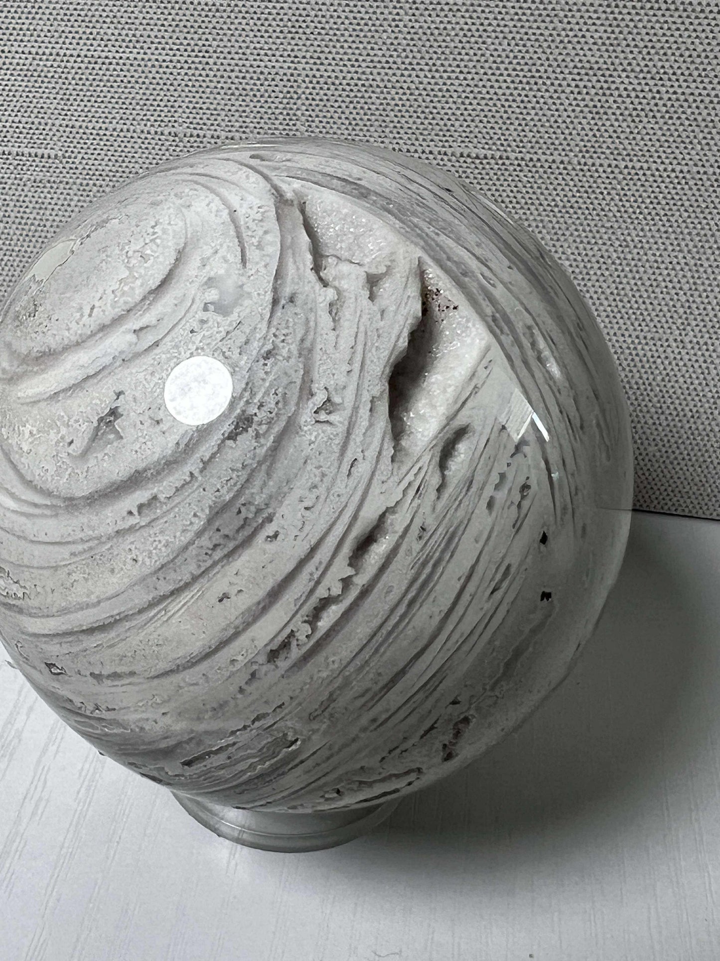 White Mexican Agate Sphere - Medium